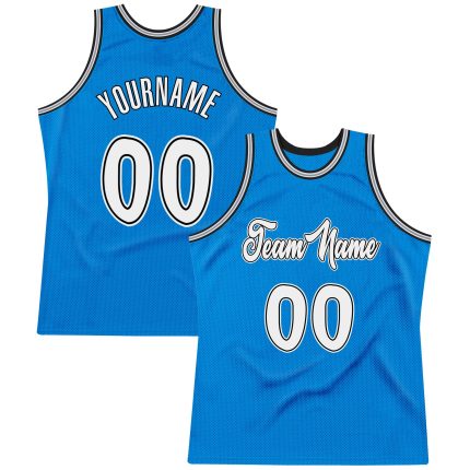 Personalized Blue White Black Basketball Jersey for Throwback Style - Custom Jersey Personalized Blue White-Black Throwback