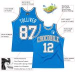 Personalized Blue Black Basketball Jersey for Men - Retro Throwback Style 4 Personalized Blue White-Black Throwback Basketball