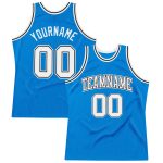 Personalized Blue Black Basketball Jersey for Men - Retro Throwback Style 4 Personalized Blue White-Black Throwback Basketball