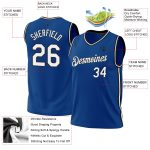 Customizable Blue White Black Throwback Basketball Jersey - Personalized Sports Apparel #5 Personalized Blue White-Black