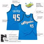 Customizable Blue Black White Throwback Basketball Jersey for Men and Women Personalized Blue White-Black Throwback Basketball