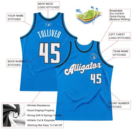 Customizable Blue Black White Throwback Basketball Jersey for Men and Women Personalized Blue White-Black Throwback Basketball