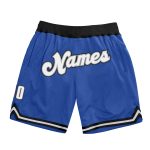 Personalized Throwback Basketball Shorts Blue Black for Men and Women Personalized Blue White-Black Throwback Basketball