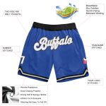 Personalized Throwback Basketball Shorts Blue Black for Men and Women Personalized Blue White-Black Throwback Basketball