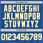 Custom Name Number Authentic Throwback Baseball Jersey - Personalized Blue White-Gold Team Jersey Personalized Blue White-Gold