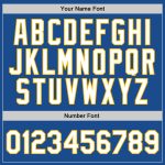 Personalized Authentic Basketball Jersey in Blue and White-Gold Throwback Style Personalized Blue White-Gold Authentic Throwback