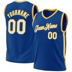 Custom Blue White Gold Throwback Basketball Jersey - Personalized Sports Apparel 2 Personalized Blue White-Gold Throwback