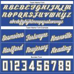 Personalized Basketball Shorts in Blue White-Gold Throwback Style Personalized Blue White-Gold Throwback Basketball Shorts