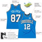 Custom Name Number Personalized Blue Gray Basketball Jersey - Authentic Throwback Team Jersey Personalized Blue White-Gray