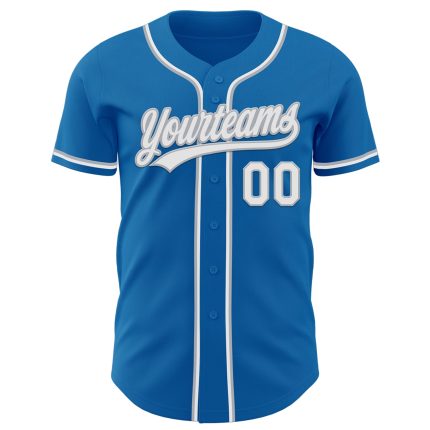 Custom Blue White Gray Baseball Jersey for Men, Women, Kids - Personalized Sports Apparel Personalized Blue White-Gray Baseball