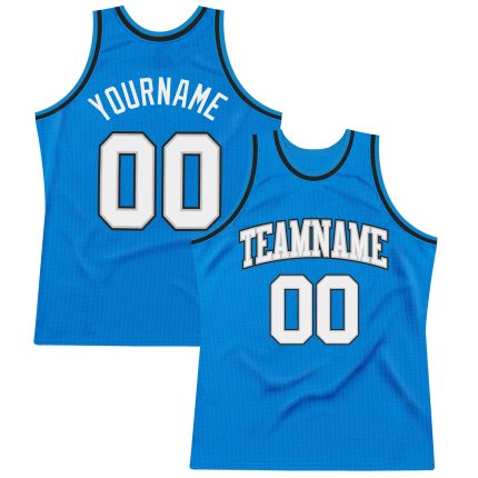 Personalized Throwback Basketball Jersey Blue White Gray Black for Men and Women Personalized Blue White Gray-Black Throwback