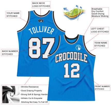Customizable Blue and Gray Throwback Basketball Jersey for Men Personalized Blue White-Gray Throwback Basketball Jersey