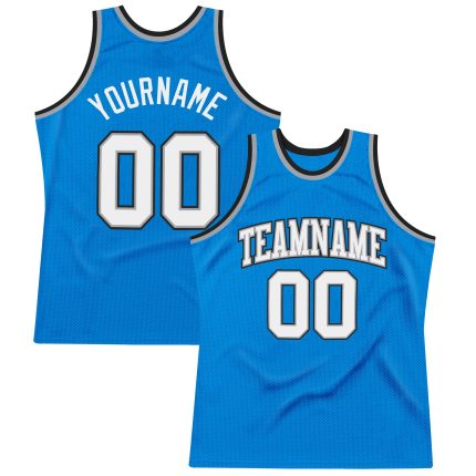 Customizable Blue and Gray Throwback Basketball Jersey for Men Personalized Blue White-Gray Throwback Basketball Jersey
