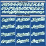 Custom Throwback Baseball Jersey with Personalized Name & Number - Blue White Kelly Green Mesh Personalized Blue White-Kelly