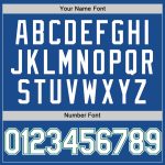 Personalized Throwback Baseball Jersey in Blue and White with Kelly Green Accents Personalized Blue White-Kelly Green Throwback