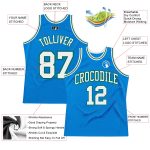 Personalized Blue White Kelly Green Basketball Jersey for Men and Women - Throwback Style Personalized Blue White-Kelly Green