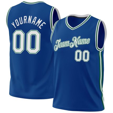 Personalized Blue White Kelly Green Throwback Basketball Jersey for Men 3 Personalized Blue White-Kelly Green Throwback Basketball