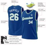 Personalized Blue White Kelly Green Throwback Basketball Jersey for Men 3 Personalized Blue White-Kelly Green Throwback Basketball