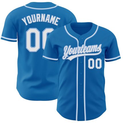 Custom Name and Number Authentic Baseball Jersey - Personalized Blue and Light Blue Team Jersey Personalized Blue White-Light