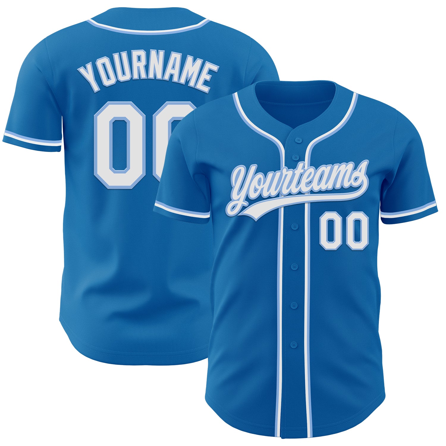 Custom Name and Number Authentic Baseball Jersey - Personalized Blue and Light Blue Team Jersey Personalized Blue White-Light