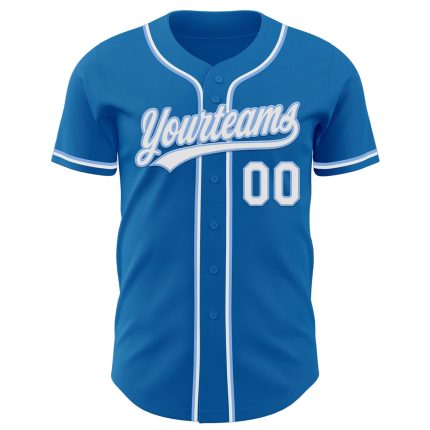 Custom Name and Number Authentic Baseball Jersey - Personalized Blue and Light Blue Team Jersey Personalized Blue White-Light