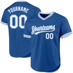 Customizable Blue and Light Blue Authentic Throwback Baseball Jersey with Name and Number - Team Apparel Personalized Blue