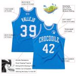 Custom Name & Number Personalized Blue White-Light Blue Basketball Jersey Authentic Throwback Design Personalized Blue White-Light
