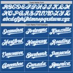 Personalized Blue White Light Blue Baseball Jersey for Men and Women, Throwback Style Mesh Design Personalized Blue White-Light