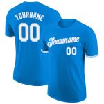 Personalized Performance T-Shirt in Blue and Light Blue for Custom Style Personalized Blue White-Light Blue Performance T-Shirt
