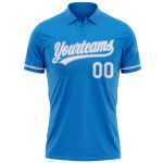 Personalized Performance Vapor Golf Polo Shirt in Blue and Light Blue Personalized Blue White-Light Blue Performance Vapor