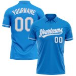 Personalized Performance Vapor Golf Polo Shirt in Blue and Light Blue Personalized Blue White-Light Blue Performance Vapor