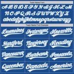 Personalized Throwback Baseball Jersey - Blue & Light Blue Color Options Personalized Blue White-Light Blue Throwback Baseball
