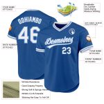 Personalized Throwback Baseball Jersey - Blue & Light Blue Color Options Personalized Blue White-Light Blue Throwback Baseball