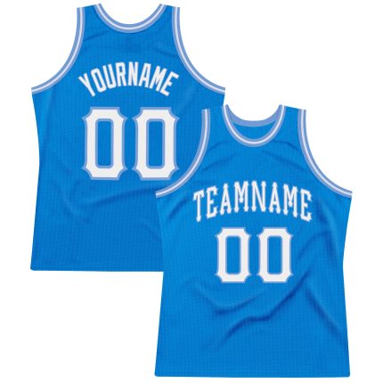 Personalized Throwback Basketball Jersey in Blue and Light Blue for Men and Women Personalized Blue White-Light Blue Throwback