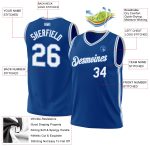 Personalized Basketball Jersey 3 - Blue & Light Blue Throwback Design Personalized Blue White-Light Blue Throwback Basketball
