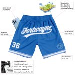 Personalized Throwback Basketball Shorts in Blue and Light Blue for Men Personalized Blue White-Light Blue Throwback Basketball