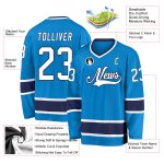 Customizable Blue Navy Hockey Jersey - Personalized Sports Apparel for Fans Personalized Blue White-Navy Hockey Jersey