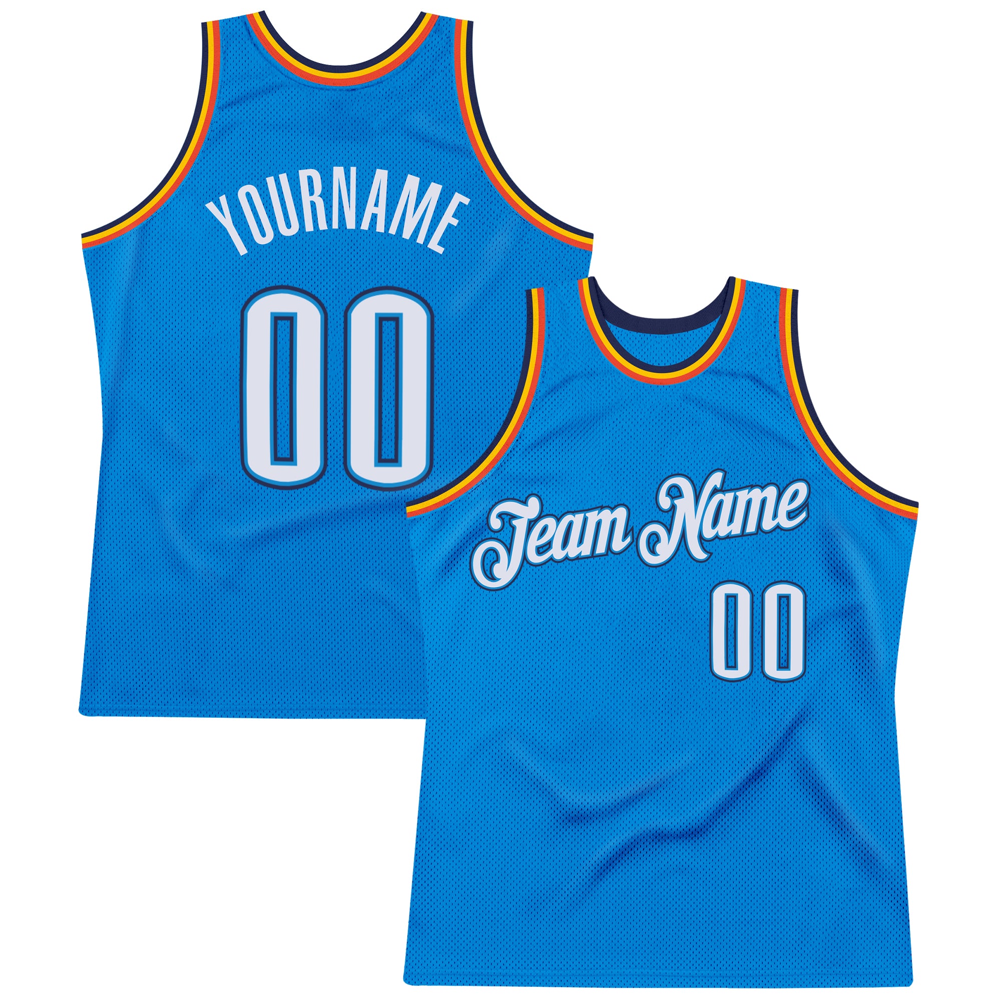 Personalized Blue White Navy Basketball Jersey - Throwback Style Personalized Blue White-Navy Throwback Basketball Jersey