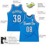 Personalized Throwback Basketball Jersey in Blue White-Navy for Men, Customizable Design - Size 2 Personalized Blue White-Navy