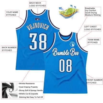 Personalized Throwback Basketball Jersey in Blue White-Navy for Men, Customizable Design - Size 2 Personalized Blue White-Navy