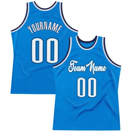 Personalized Throwback Basketball Jersey in Blue White-Navy for Men, Customizable Design - Size 2 Personalized Blue White-Navy