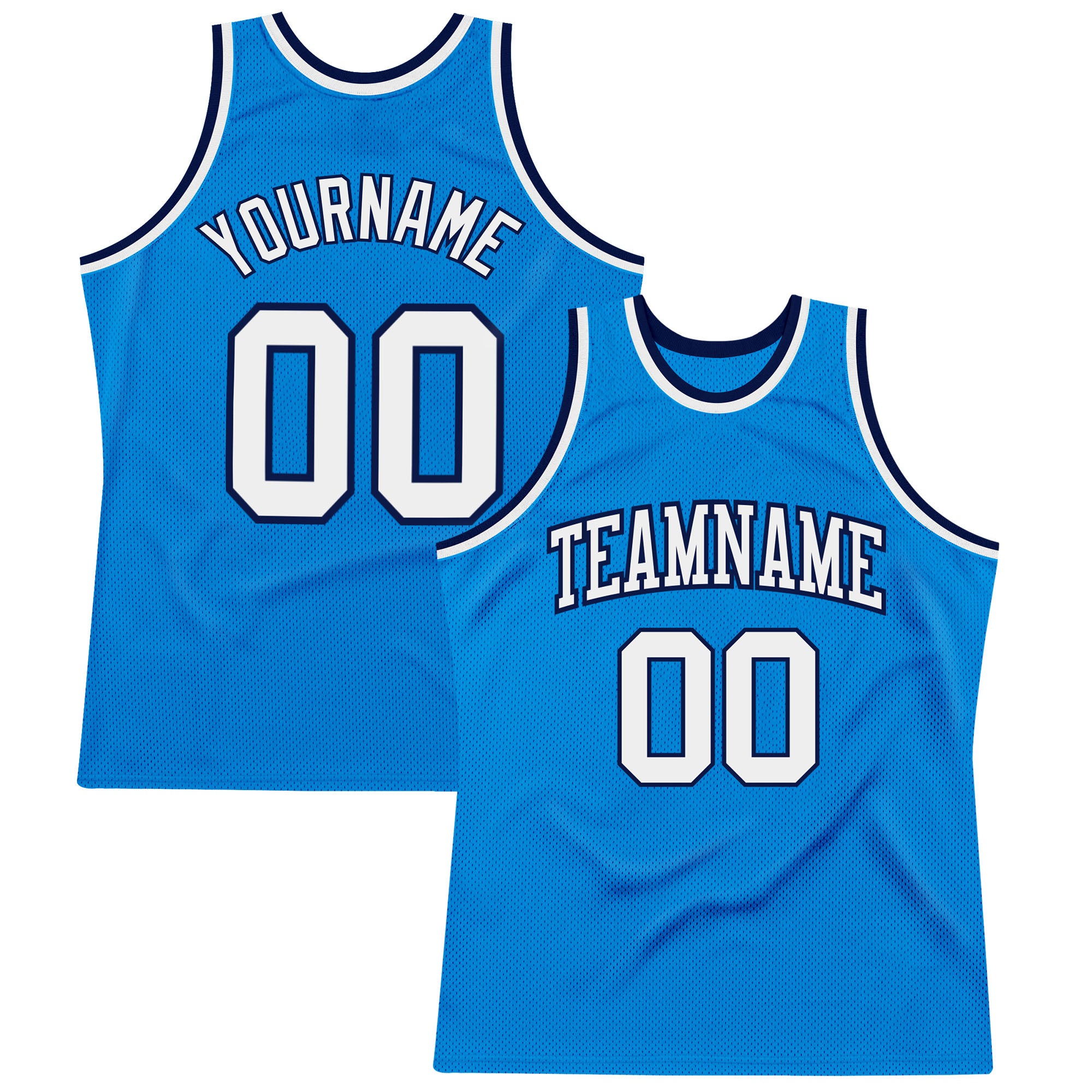 Personalized Blue and Navy Throwback Basketball Jersey for Men - Custom Design Personalized Blue White-Navy Throwback Basketball