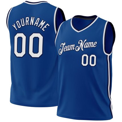 Personalized Throwback Basketball Jersey in Blue and White-Navy for Men, Size 4 Personalized Blue White-Navy Throwback Basketball