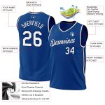 Personalized Throwback Basketball Jersey in Blue and White-Navy for Men, Size 4 Personalized Blue White-Navy Throwback Basketball