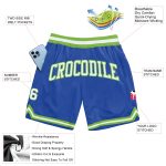 Custom Team Basketball Shorts with Personalized Name & Number - Blue White Neon Green Authentic Throwback Style Personalized