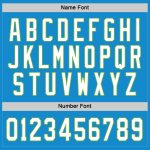 Personalized Hockey Jersey in Blue and White with Neon Green Accents Personalized Blue White-Neon Green Hockey Jersey