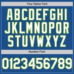 Custom Name and Number Personalized Authentic Baseball Jersey in Blue White Neon Green Mesh Personalized Blue White-Neon