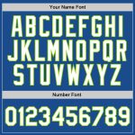 Personalized Throwback Basketball Jersey - Blue White Neon Green, Size 3 Personalized Blue White-Neon Green Throwback Basketball