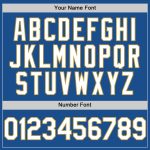 Custom Throwback Baseball Jersey - Personalized Blue White-Old Gold Mesh with Name & Number Personalized Blue White-Old Gold