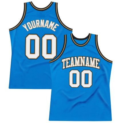 Customizable Blue and White Old Gold Retro Basketball Jersey Personalized Blue White-Old Gold Throwback Basketball Jersey